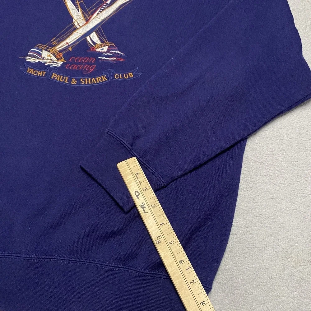 Vintage Paul & Shark Sweater Mens Medium Embroidered Yacht Club Racing Wool Read